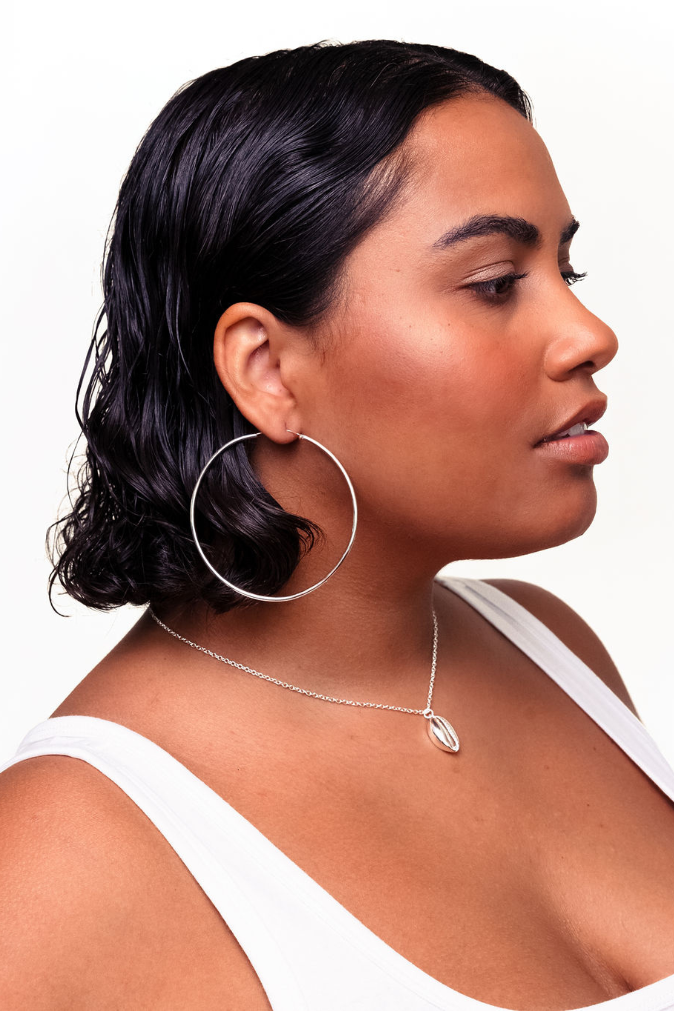 RIVER + SPIRIT HOOPS IN SILVER