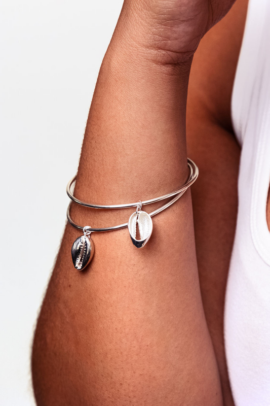 OSHUN'S COIN BANGLE IN SILVER